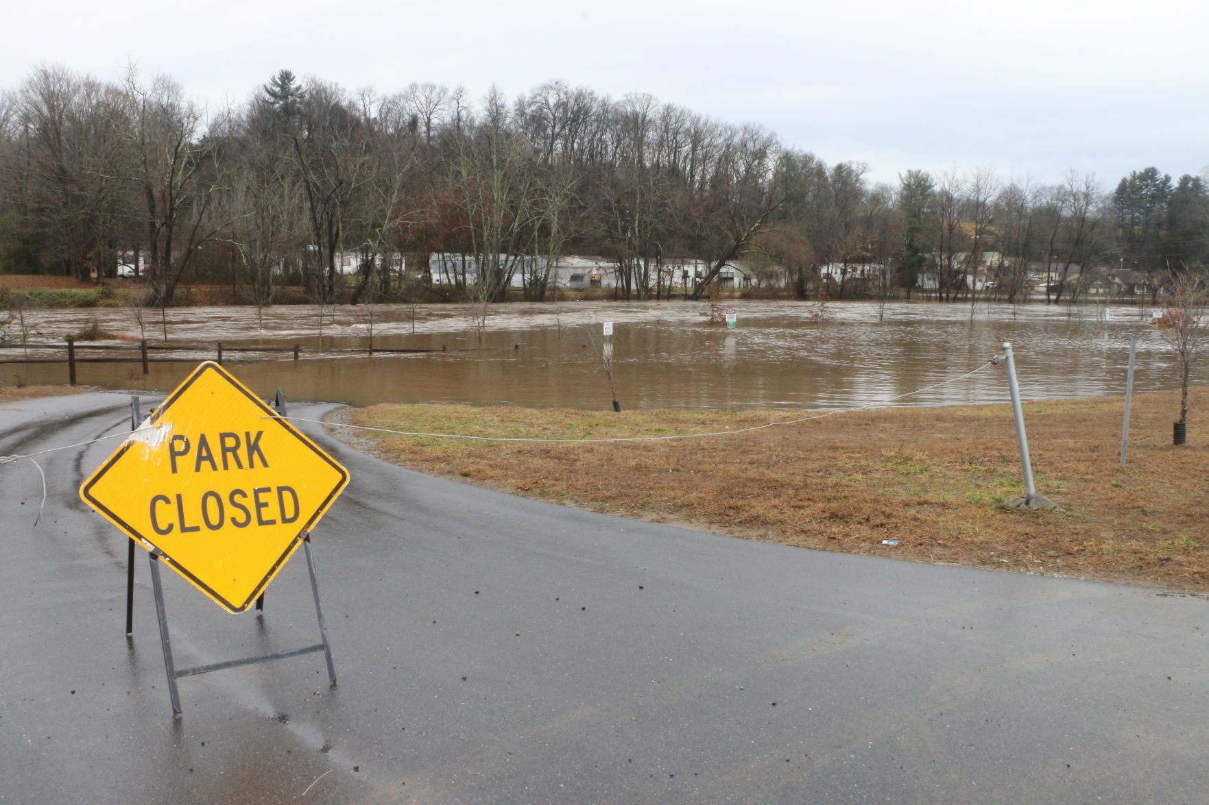 Riverside park flooded